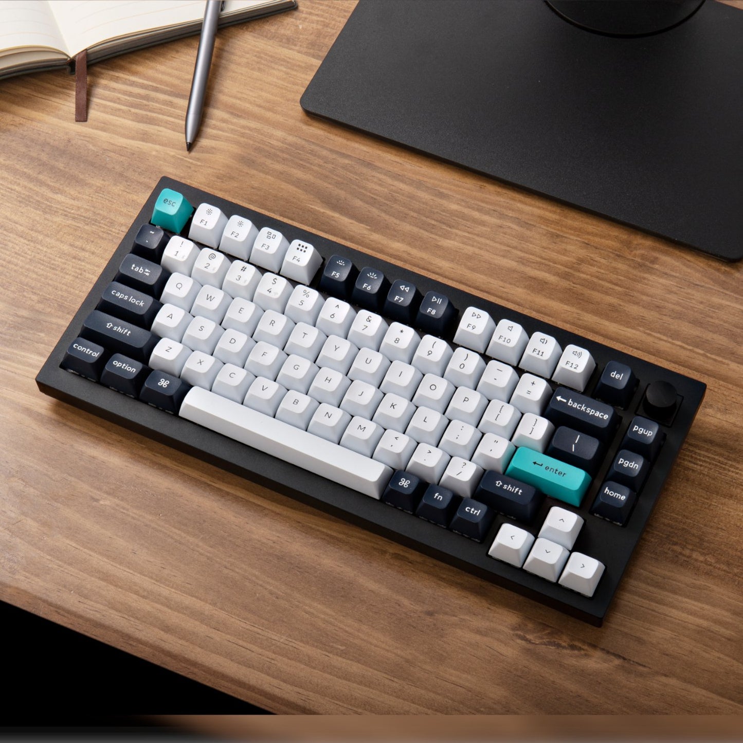 Keychron Q1 Max QMK/VIA RGB Wireless Custom Mechanical Keyboard (Gateron BANANA Switches) – Black