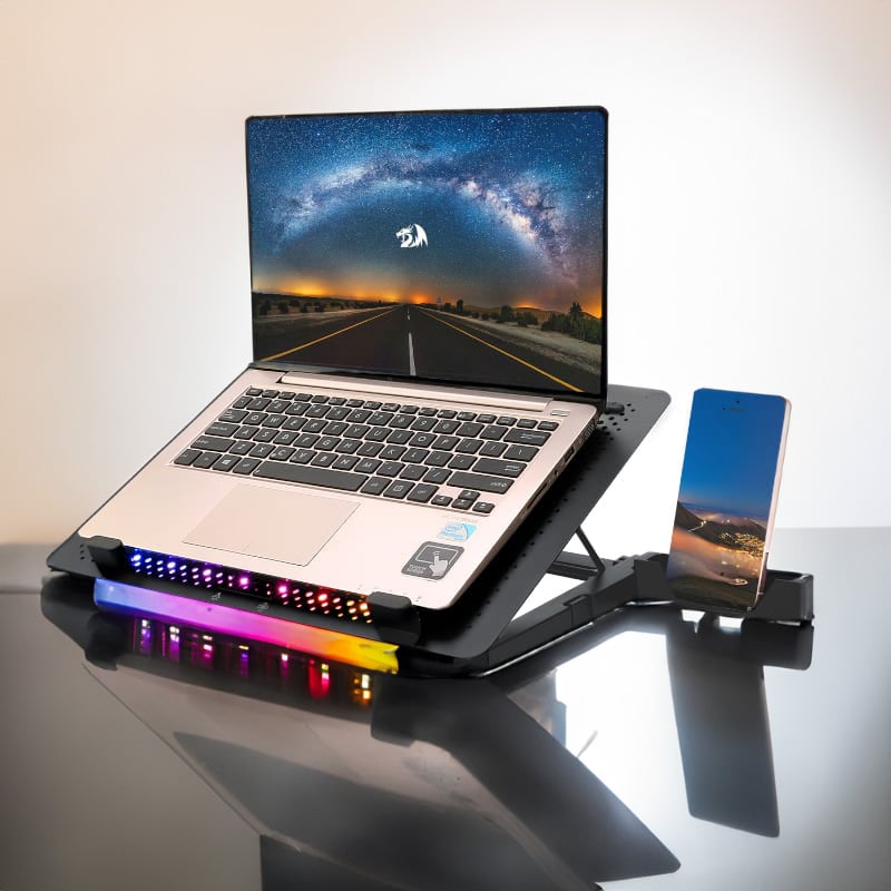 REDRAGON Dual USB 5 Fan RGB Gaming Notebook Stand