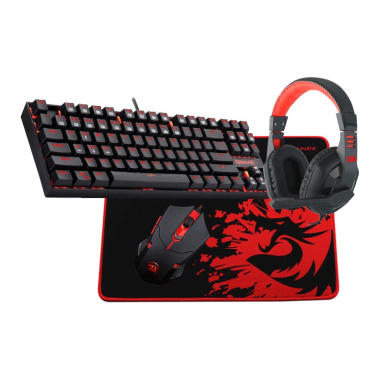 REDRAGON 4IN1 Mechanical Gaming Combo Mouse-Mouse Pad-Headset-Mechanical Keyboard