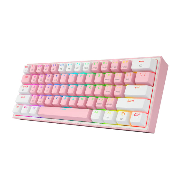 REDRAGON FIZZ PRO RGB 61 KEY Mechancal Wireless Gaming Keyboard – Pink ...