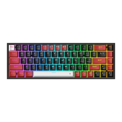 REDRAGON Castor Pro 68Key Wireless Red-Black-White KeyCap Bluetooth RGB Red Switch – Black-Red
