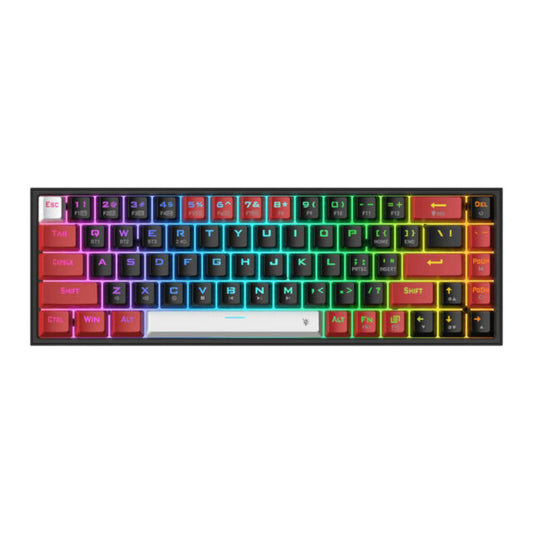 REDRAGON Castor Pro 68Key Wireless Red-Black-White KeyCap Bluetooth RGB Red Switch – Black-Red