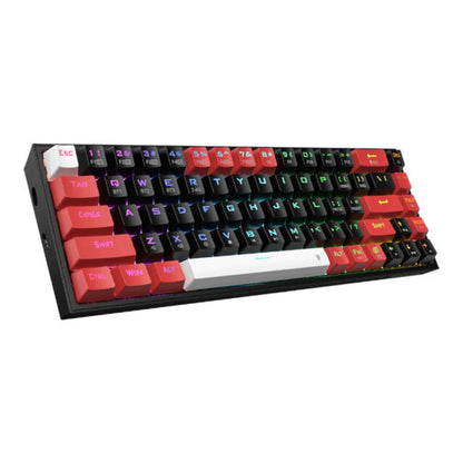 REDRAGON Castor Pro 68Key Wireless Red-Black-White KeyCap Bluetooth RGB Red Switch – Black-Red