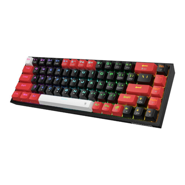 REDRAGON Castor Pro 68Key Wireless Red-Black-White KeyCap Bluetooth RGB Red Switch – Black-Red