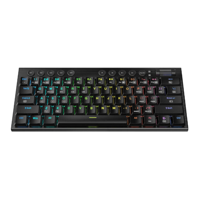 REDRAGON Horus Mini Pro 61Key Wireless Bluetooth Red Switch RGB Low Profile Gaming Mechanical Keyboard – Black