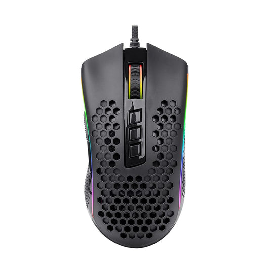 REDRAGON STORM 12400DPI 7 Buttons|Ergonomic Design|P3327 Optical Sensor|Lightweight Body|RGB Backlit gaming Mouse – Black