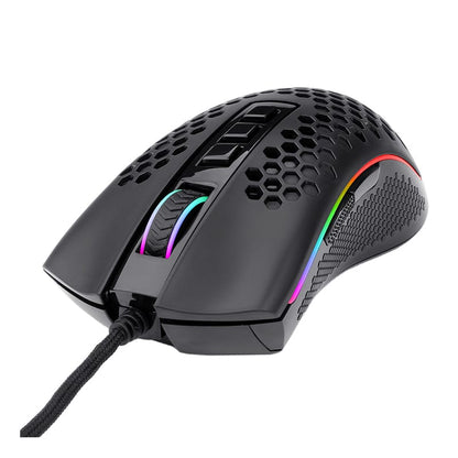 REDRAGON STORM 12400DPI 7 Buttons|Ergonomic Design|P3327 Optical Sensor|Lightweight Body|RGB Backlit gaming Mouse – Black