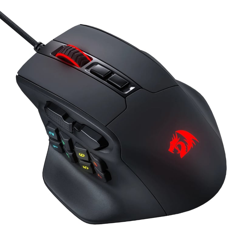 REDRAGON Aatrox 6200DP RGB MMO Gaming Mouse – Black