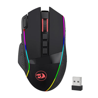 REDRAGON Enlighten 19000DPI RGB Wireless Gaming Mouse – Black