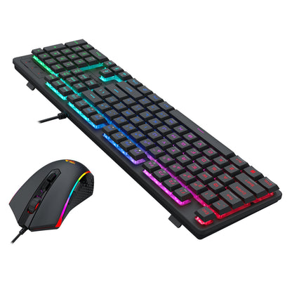 Redragon S107 RGB Gaming Essentials Wired Gaming Keyboard and Mouse Bundle