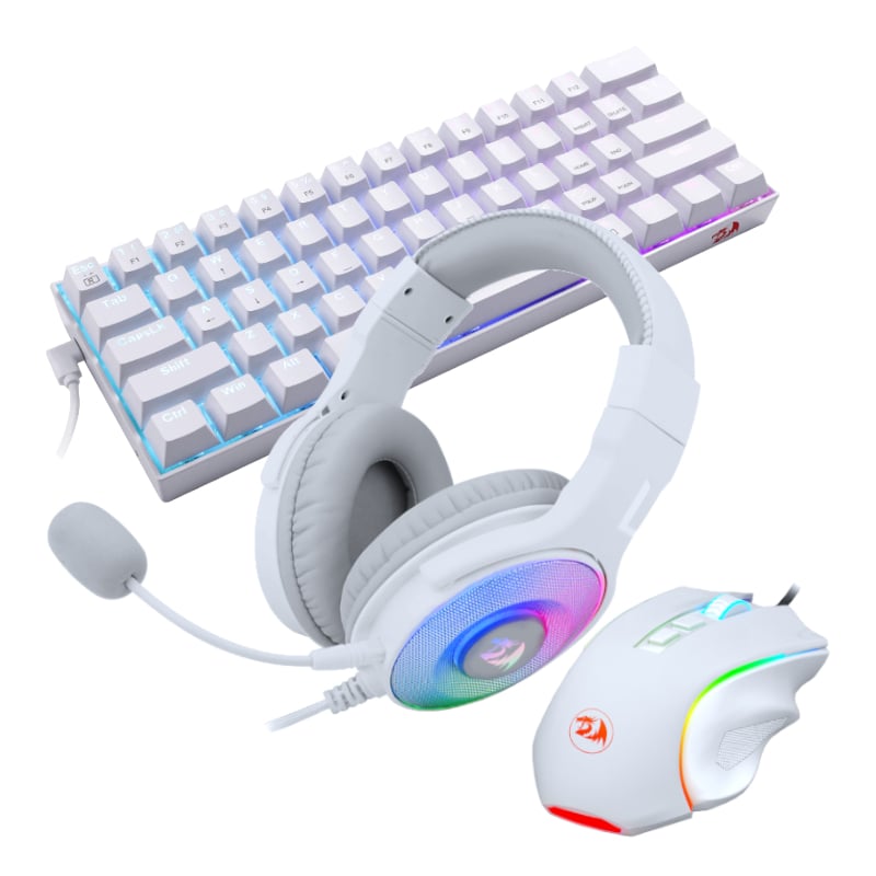 REDRAGON 3IN1 MS|HS|KB WIRED COMBO – WHITE