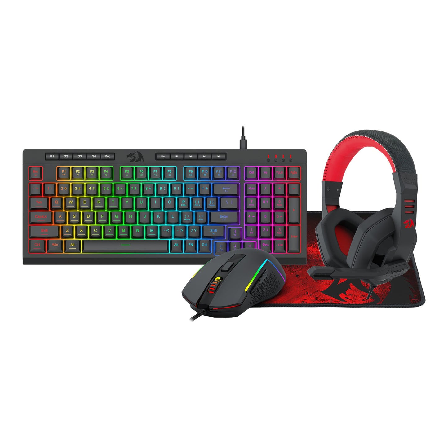 Redragon 4-in-1 Keyboard - Mouse - Mousepad - Headset Gaming Combo