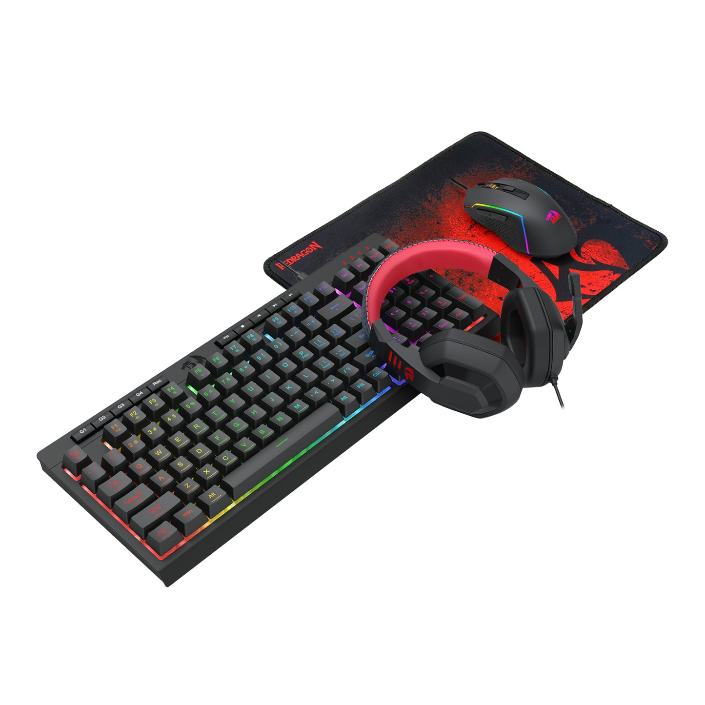 Redragon 4-in-1 Keyboard - Mouse - Mousepad - Headset Gaming Combo