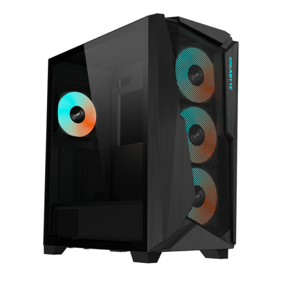 Gigabyte C301 GLASS V2 Clear Tempered Glass Mesh Steel Black ATX Mid-Tower Desktop Chassis