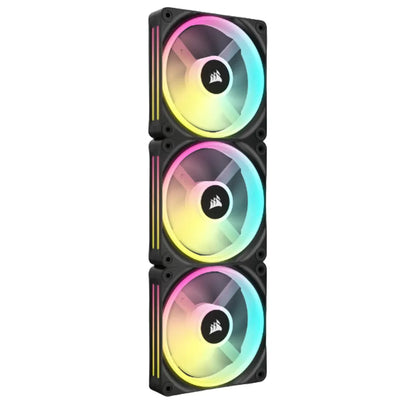 Corsair QX120 iCUE Link 120mm ARGB 120mm PWM 2400 RPM Black Case Fan - Triple Pack & System Hub