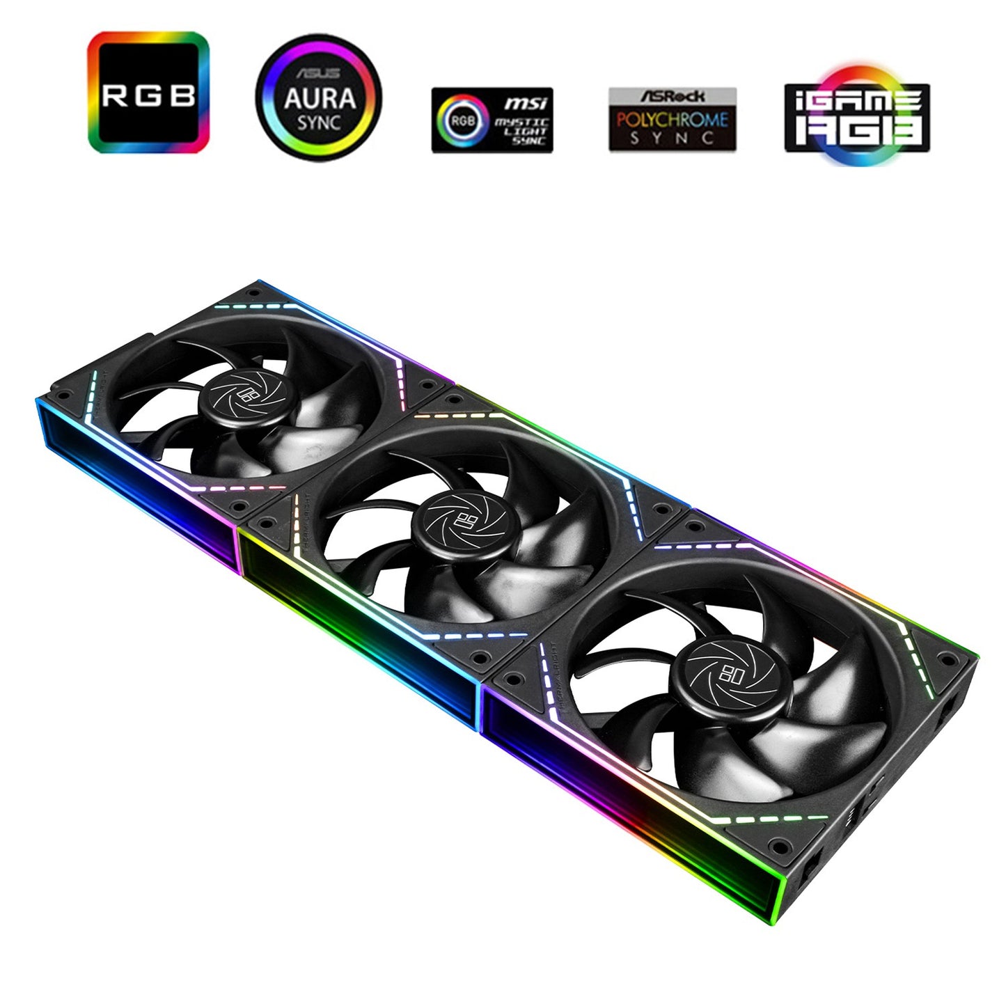 Thermalright TL-M12Q X3 Chassis Fan 120mm Silent,Wireless Splicing,Building Block Fan,PWM Function CPU,Infinity Mirror ARGB Lighting Effect,New Power chip Module simplifies Wiring Management