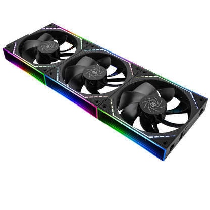 Thermalright TL-M12QR 120mm Reverse Case Fans, 1500RPM, 47.6CFM, 3-Pack | Reverse Airflow, Daisy Chain PWM/ARGB, Infinity Mirror Lighting