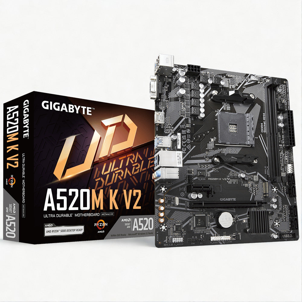 Gigabyte A520M K V2 AMD A520 Socket AM4 Micro-ATX Desktop Motherboard