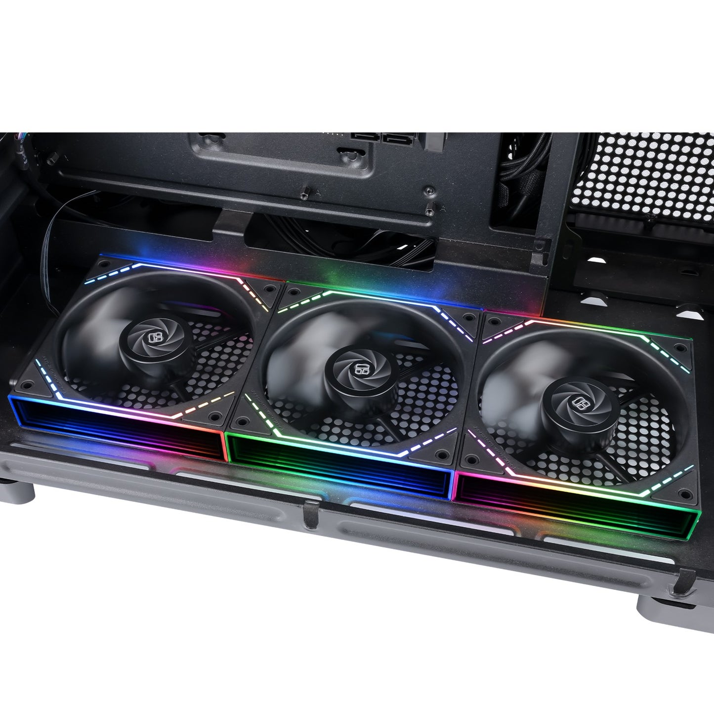 Thermalright TL-M12QR 120mm Reverse Case Fans, 1500RPM, 47.6CFM, 3-Pack | Reverse Airflow, Daisy Chain PWM/ARGB, Infinity Mirror Lighting