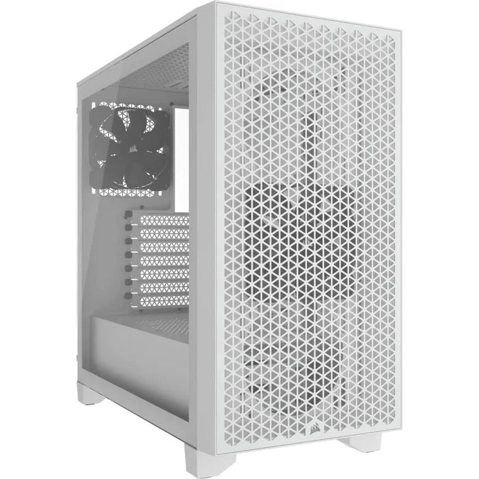 Corsair 3000D AIRFLOW Clear Tempered Glass White Steel ATX Mid Tower Desktop Chassis