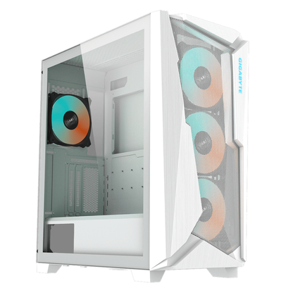Gigabyte C301 Glass V2 Mid Tower Gaming PC Case White GB-C301GW V2
