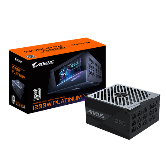 Gigabyte AORUS GP-AP1200PM 1200w 80+ Platinum Fully Modular ATX, RGB with LCD Display Power Supply