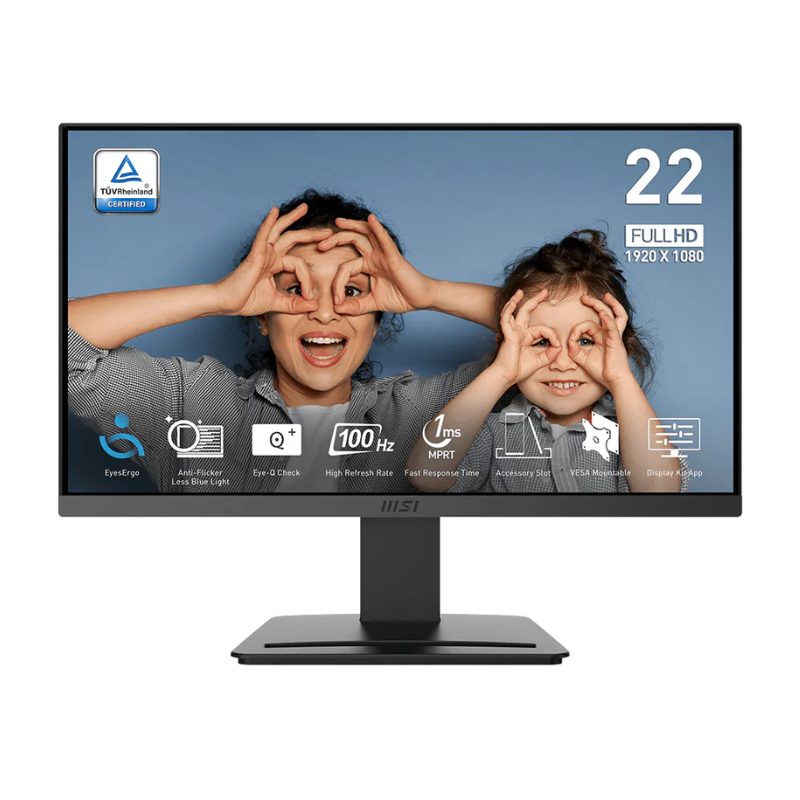MSI PRO MP223 E2 21.45" Full HD (1920x1080) 4ms 100Hz VA Adaptive Sync Black Desktop Monitor