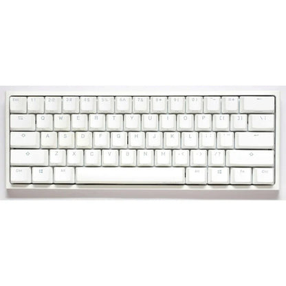 Ducky One 2 Pro Mini 60 Cherry MX Blue Clicky Mechanical Wired Gaming Keyboard - White