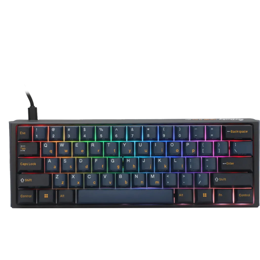 Ducky One 3 Pro Mini Nazca Line 60% Cherry MX2A Speed Silver Linear Mechanical Wired Black Gaming Keyboard