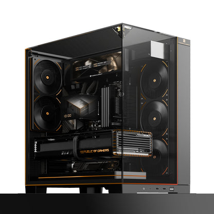 Thermalright A70 ARGB Black ATX Gaming Case Panoramic Light Strip and 9.16'' LCD screen with TL-C12RB-S V2 X3 + TL-C12C-S X2