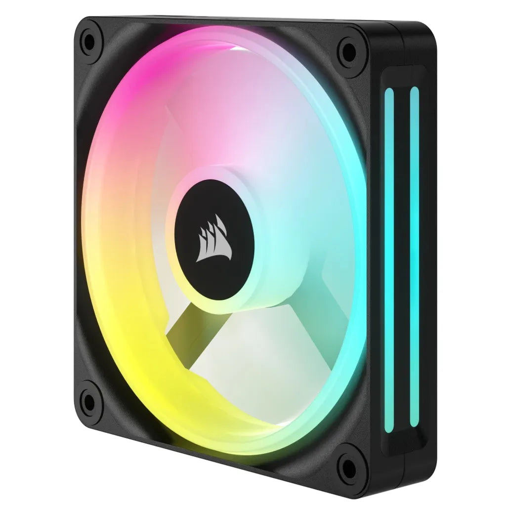 Corsair QX120 iCUE Link 120mm ARGB 120mm PWM 2400 RPM Black Case Fan - Triple Pack & System Hub