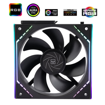 Thermalright TL-M12QR 120mm Reverse Case Fans, 1500RPM, 47.6CFM, 3-Pack | Reverse Airflow, Daisy Chain PWM/ARGB, Infinity Mirror Lighting