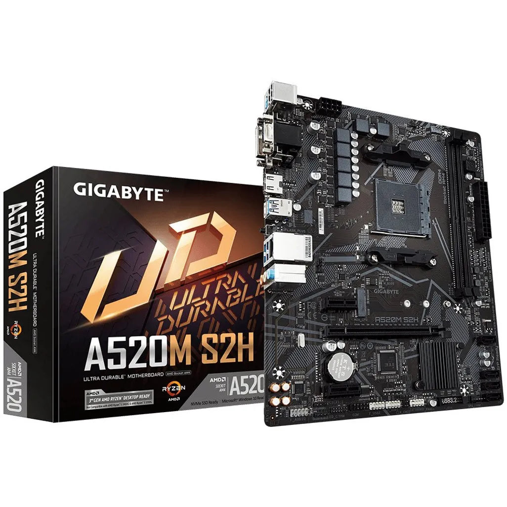 Gigabyte GA-A520M-S2H A520M S2H AMD AM4 Socket A520 Micro-ATX Desktop Motherboard