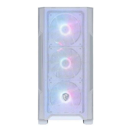 MSI MAG Forge M100R White ARGB Tempered Glass Steel Micro-ATX Mid-Tower PC Case White