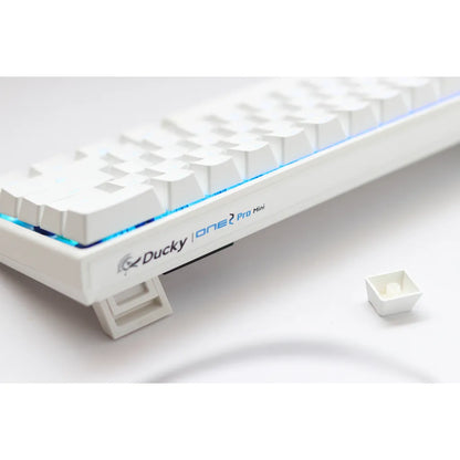 Ducky One 2 Pro Mini 60% Cherry MX Speed Silver Linear Mechanical Wired White Gaming Keyboard