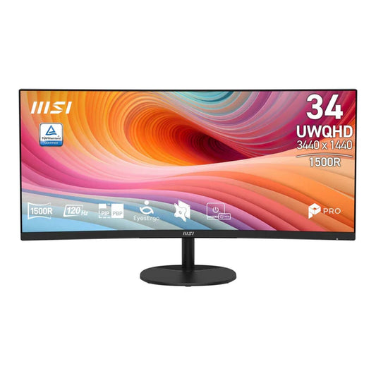 MSI Pro MP341CQ E12 34-inch 3440 x 1440p UWQHD 21:9 120Hz 1ms LED VA Productivity Curved Monitor