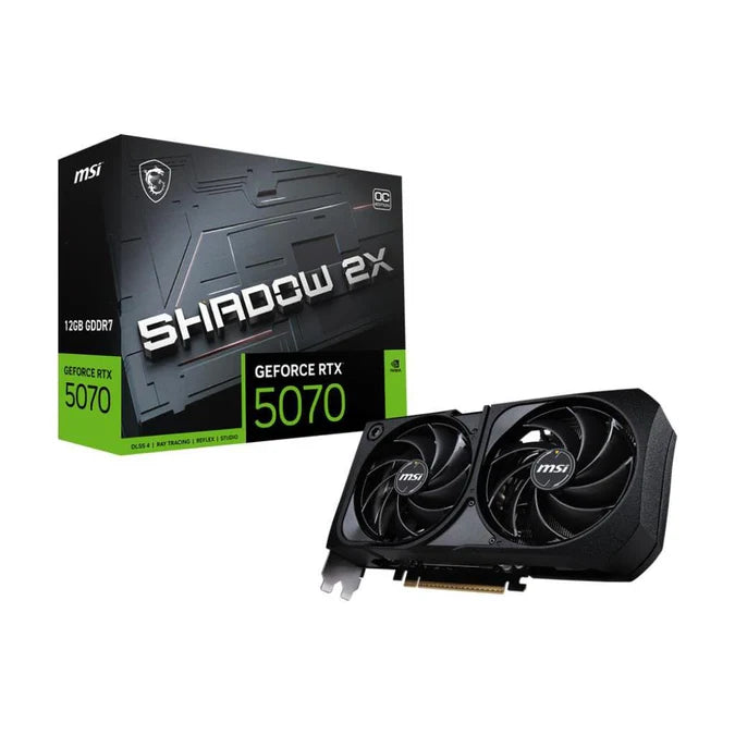 MSI GeForce RTX 5070 12G SHADOW 2X OC 12GB GDDR7 192-bit PCIe 5.0 Desktop Graphics Card
