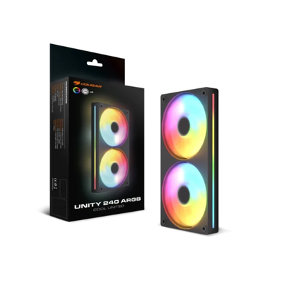 Cougar Unity 240 RB ARGB 240mm Reverse Blade Fan Set (120mm x2) - Black
