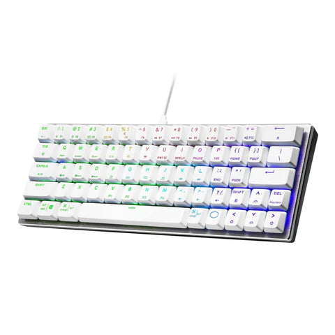 Cooler Master RGB TTC Red Low Profile Mechanical Silver White Wired Gaming Keyboard