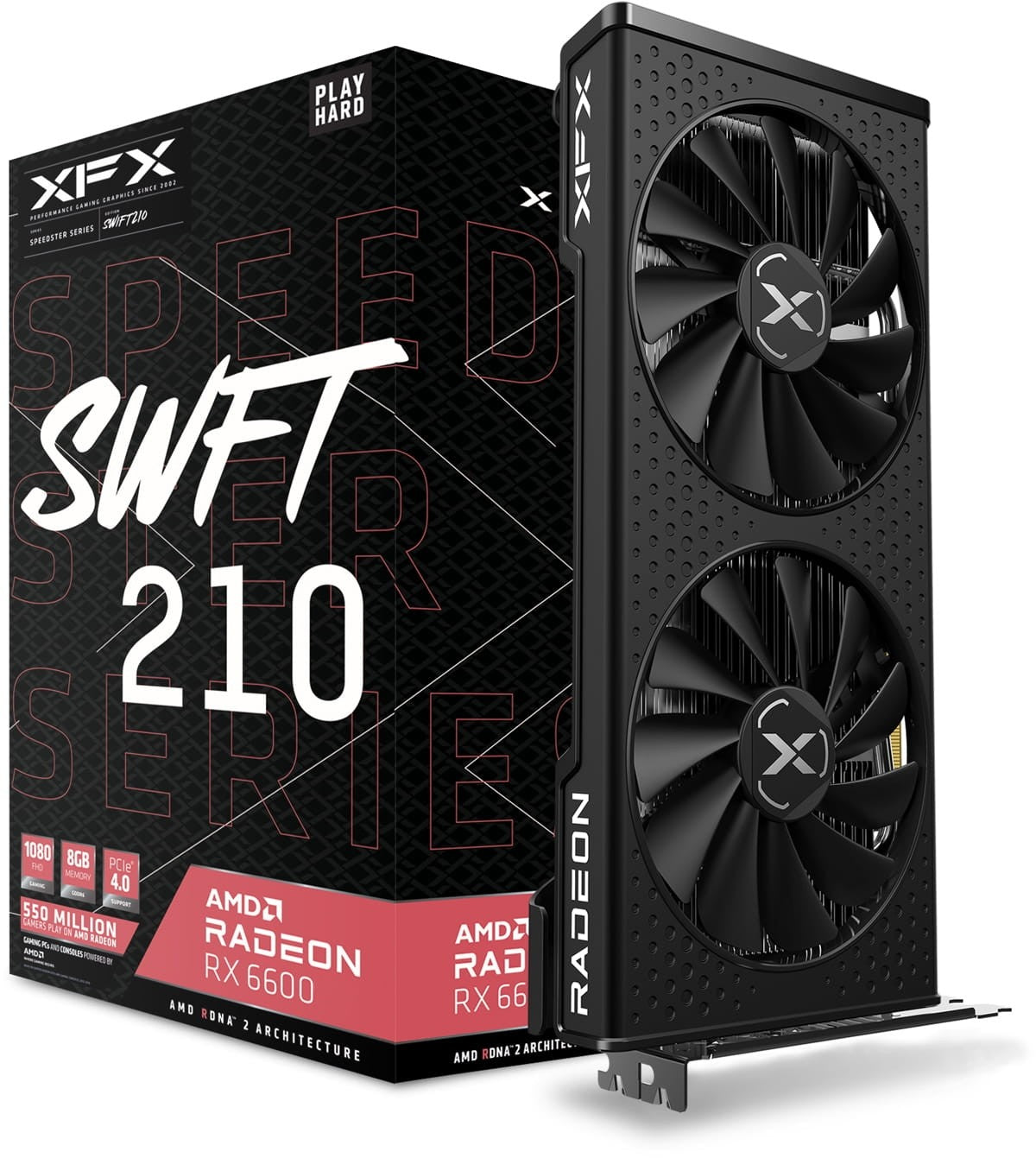 XFX RX 6600 Speedster SWFT 210 Core 8GB GDDR6 Desktop Graphics Card - Refurbished